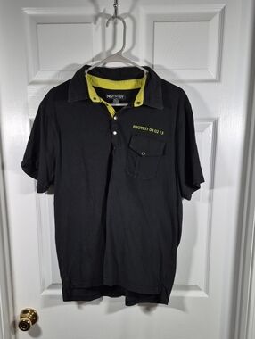 Protest Men’s Black Polo with Lime Trim